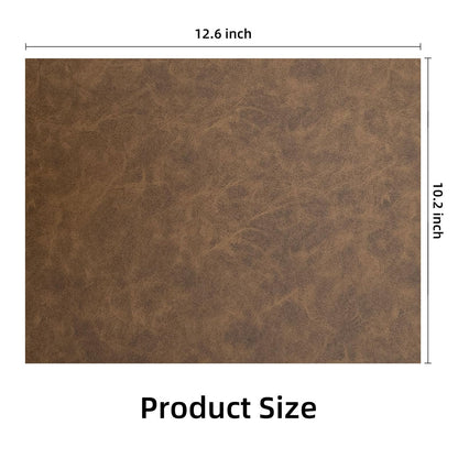 Laserable Leatherette Sheets with Heat Press Adhesive Backing Iron On Hat,Blank Faux Leather Patches for Laser Engraving,Engravable/Engraver Leather Material/Accessories(Rustic Brown-5 Large Pieces)