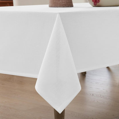 White Linen Tablecloth Rectangular 55 x 84 Modern Elegant Cotton Cloth Texured White Table Cloth for Rectangle Table Washable Fabric Tablecloth for Dining Wedding Banquet Party Thanksgiving Decor