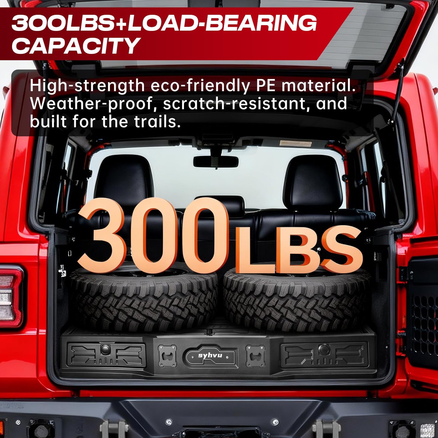 syhvu MagicBox Car Trunk Organizer for 2021-2025 Ford Bronco 4-Door, Heavy-Duty PE Storage Drawer with Hidden Lock, Fold-Flat SUV Sleeping Platform & Cargo Management System