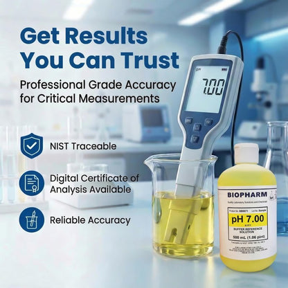 pH Buffer Calibration Solution Kit 3-Pack: pH 4.00, pH 7.00, pH 10.00 Buffers — 250 ml (8.4 fl oz) Each — Color Coded — NIST Traceable for All pH Meters