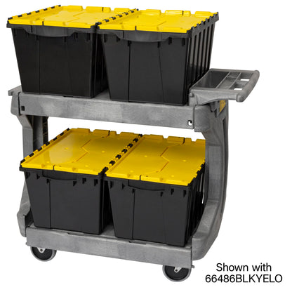 Akro-Mils 30930 ProCart 400 Pound Capacity Heavy Duty 2 Tier Rolling Service Utility Cart with Wheels and Hinged Side Gates, 42-Inch x 19-Inch x 35-Inch, Gray