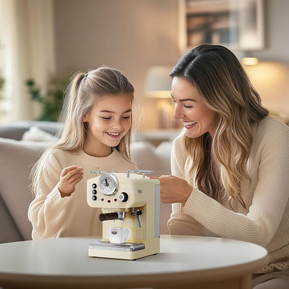 Retro Coffee Machine Building Set for Adults (678 Piece) Classic Semi-automatic Espresso Model Home Office Collection Vintage Coffee Blocks Toy Gifts for Building Blocks Lover