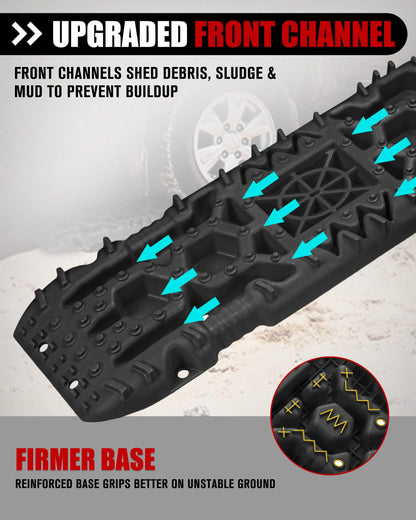 FieryRed Traction Boards Offroad, Recovery Boards with Jack Lift Base, Recovery Traction Board Mounting Kit