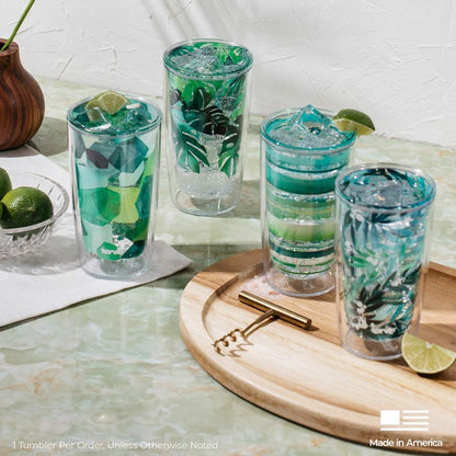 Tervis Made in USA Double Walled Kelly Ventura Insulated Tumbler Cup Keeps Drinks Cold & Hot, 16oz 4pk, Bloom Slate