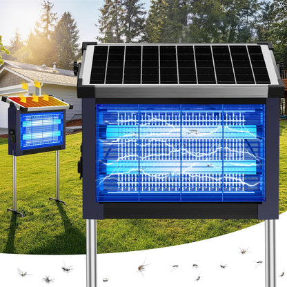 Solar Bug Zapper Outdoor, 4500V Solar Mosquito Zapper for Outdoor & Indoor, 1/2 Acre Coverage Cordless Rechargeable Electric Fly Zapper, IPX5 Waterproof Mosquito Traps for Backyard, Patio, Camping
