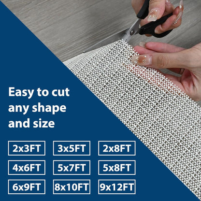 Skiennix Non-Slip Rug Pad Gripper - 3x5 Anti-Skid Mat for Hardwood Floors | Beige Color