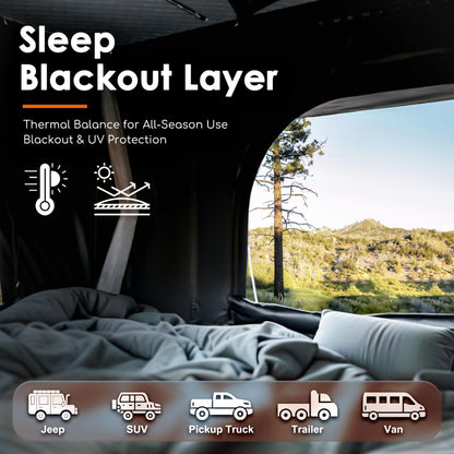 Inflate Rooftop Tent, Soft Shell Roof Top Tent for 2-3 Person, with Aluminum Telescopic Ladder, LED Strip Light, Skyview Window, Memory Mattress, for Car, Truck, Jeep, SUV, Van