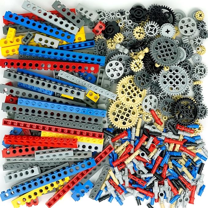BroTex Technical-Parts-Beams-Gears Bricks Bulk Pins Connectors Compatible with Car-Motors Accessories Building Blocks Sets MOC Buildings Toys for Adults Kids Age 6+ Toys