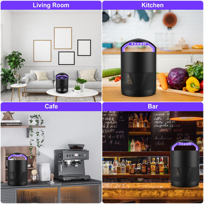 Fruit Fly Traps for Indoors, Catcher & Killer with Upgraded Purple Light, 3-Speed Fan Suction & Sticky Boards for Mosquito, Gnat & Moth, Electric Flying Insect Trap for Home, Kitchen, Bedroom, Plants