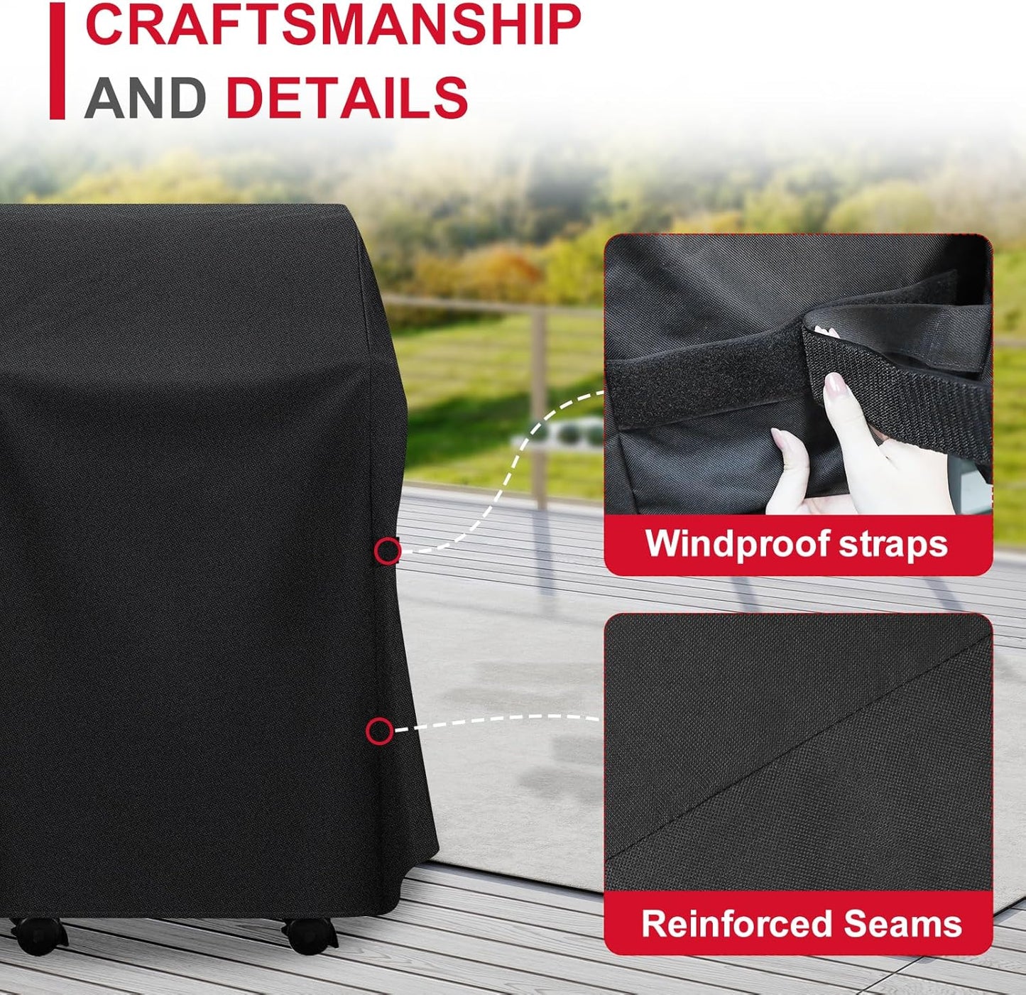 Weber 30-Inch Grill Cover - Heavy Duty 600D Waterproof & Weather Resistant | Fits 210 Series Gas Grills