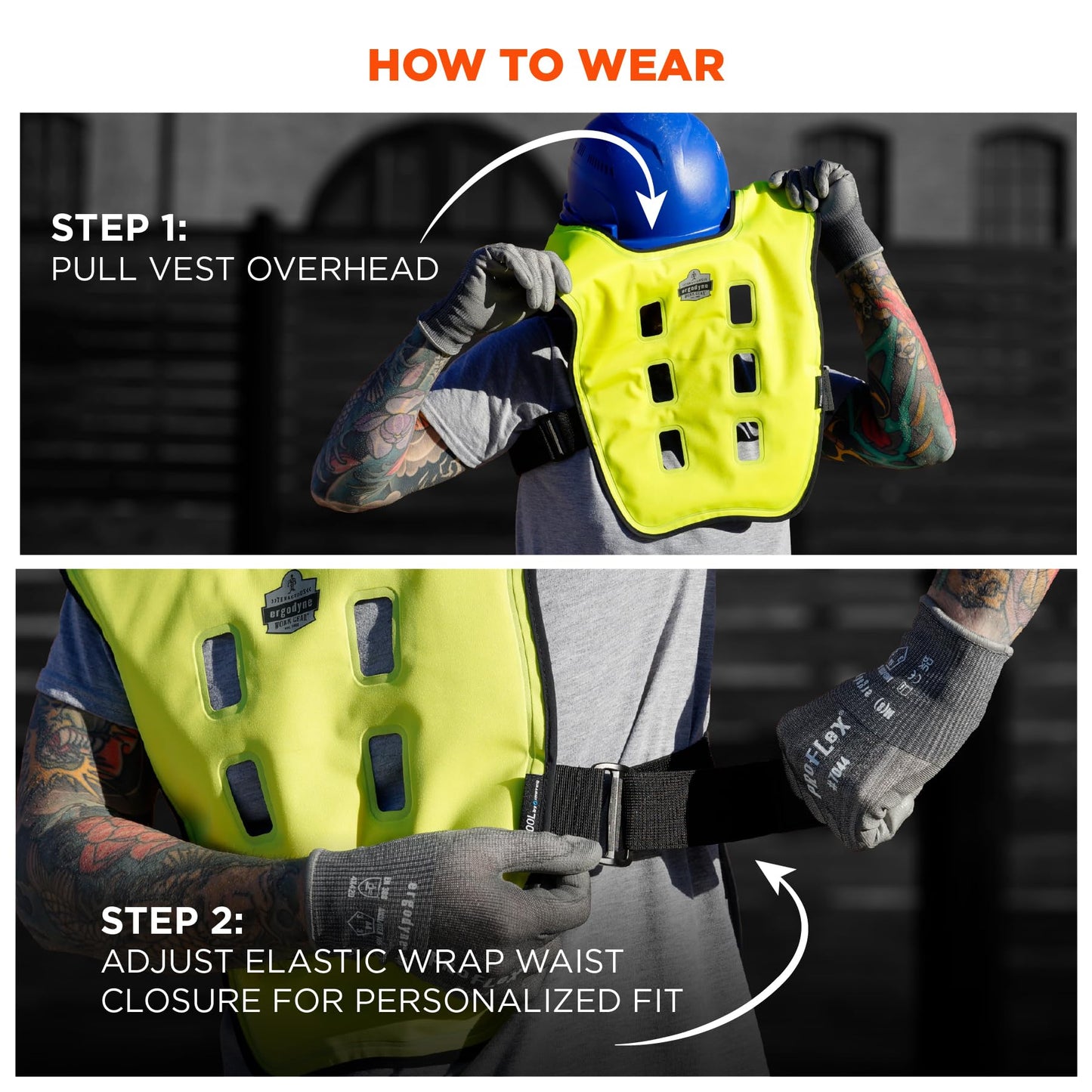 Ergodyne Chill-Its 6684 Evaporative Cooling Vest, Drip Free Cooling, Adjustable Personalized Fit, Easy Activation