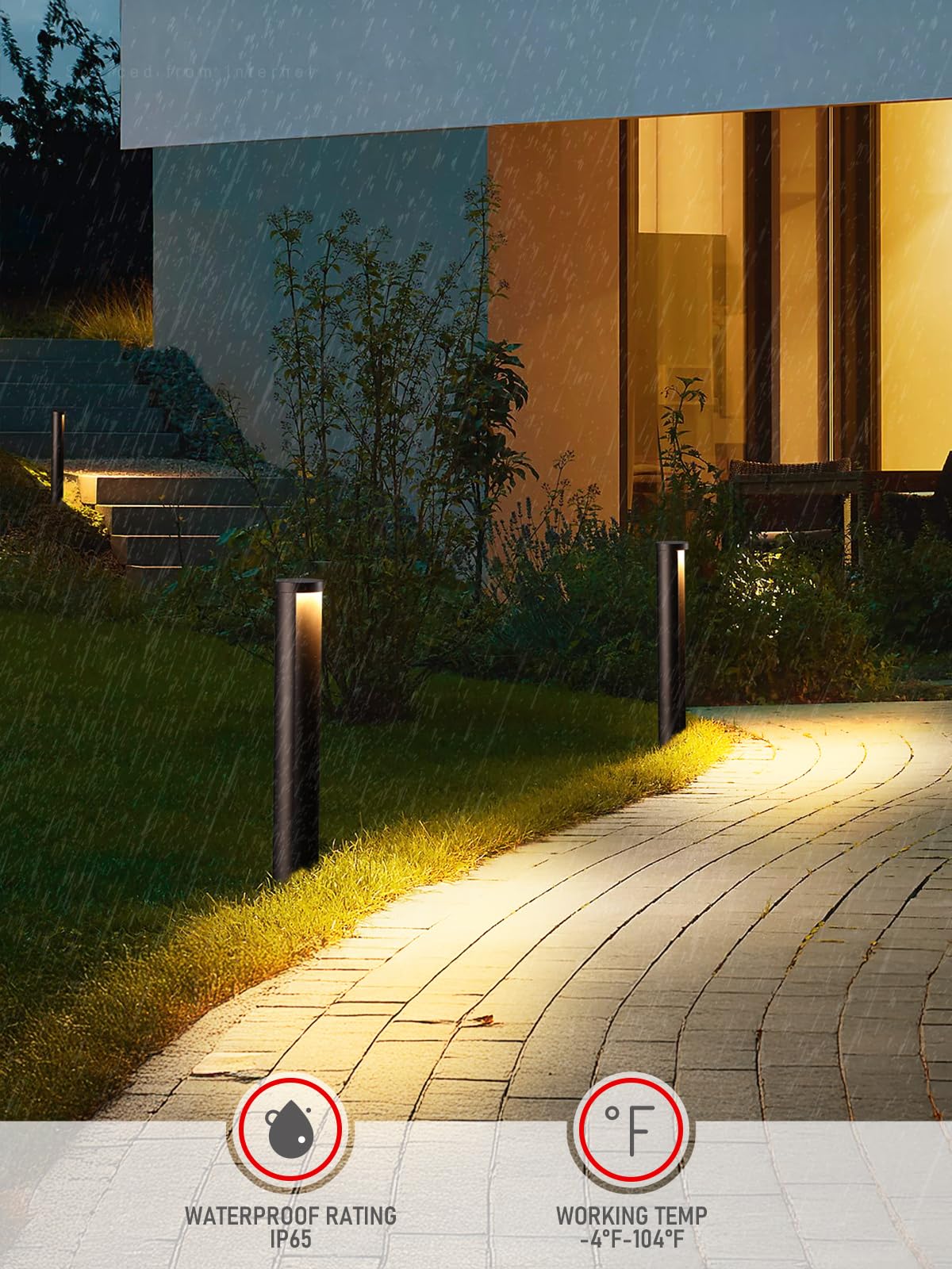 LEONLITE 5CCT Low Voltage Landscape Lights, 5W Anti-Glare LED Pathway Lights, Die-Casted Aluminum Housing, IP65 Waterproof for Outdoor Path Sidewalk Walkway, 1800K-5000K, ETL, Pack of 6