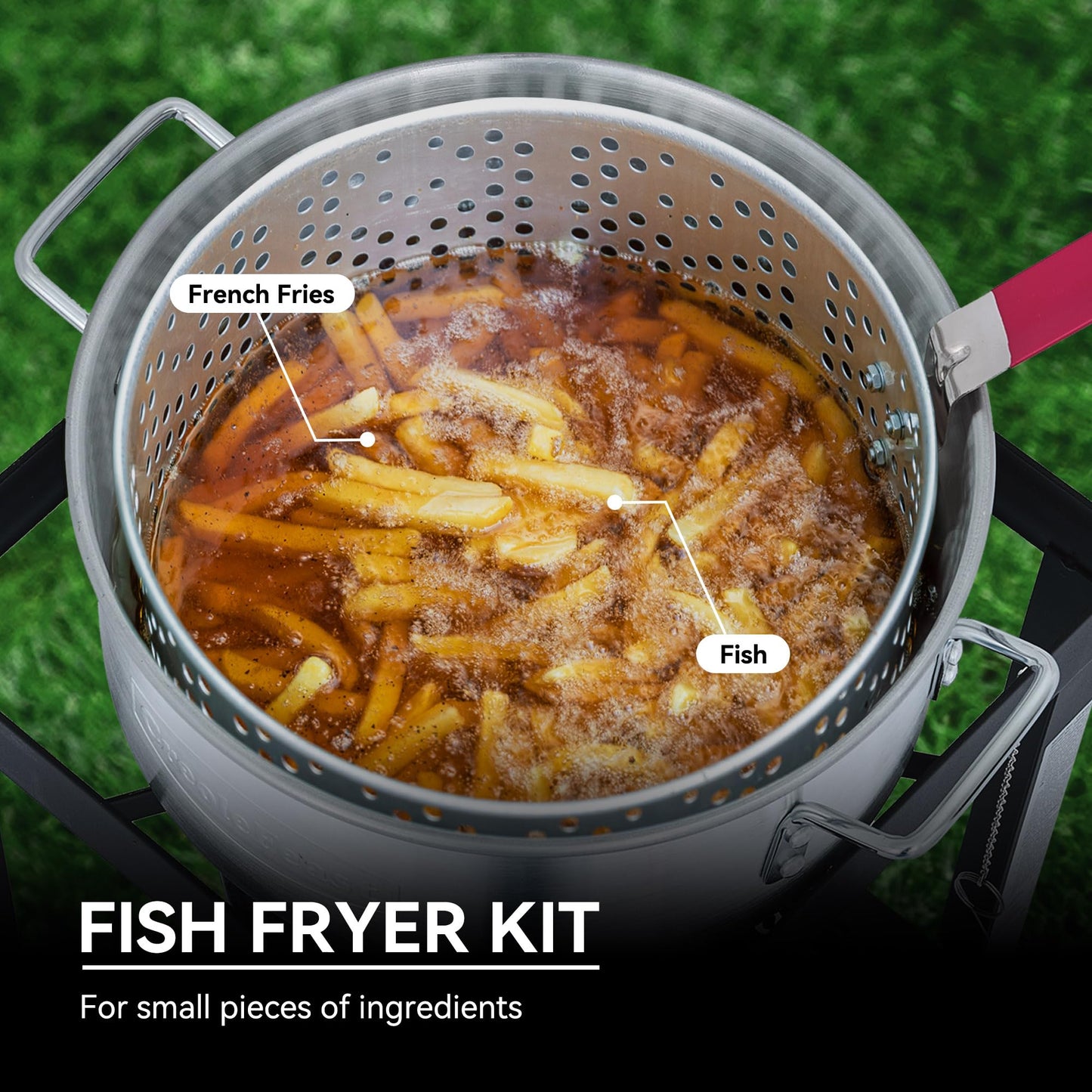 CreoleFeast TFS3010 Propane 30 Qt. Turkey and 10 Qt. Fish Fryer Boiler Steamer Set, 50,000 BTU Burner, Ideal for Outdoor Cooking