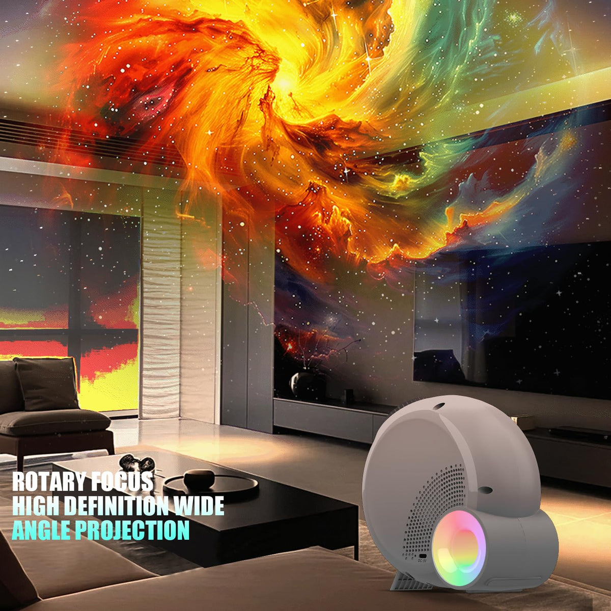 Ziddie Star Projector, Galaxy Light for Bedroom, Home Planetarium with Remote Control, Realistic Starry Night Ceiling Projector - White