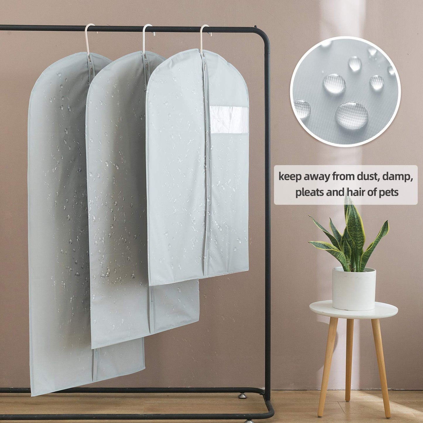 Garment Bags for Travel, 50'' Garment Bags for Hanging Clothes, Suit bag (Set of 2, 23.3'' X 50'')