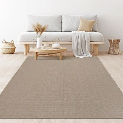 Adiva Rugs Outdoor Indoor Area Rug, Weather Resistant, Easy to Clean, Stain Resistant Floor Mat for Dining Room, Backyard, Deck, Patio (Natural Beige, 6' x 9')
