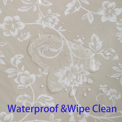 Heavy Duty Vinyl Tablecloth with Flannel Backing Waterproof Oil-Proof Plastic Table Cloth Stain-Resistant Wipeable Rectangle or Square Table Cover for Indoor and Outdoor (Beige Floral,52x70 Inch)