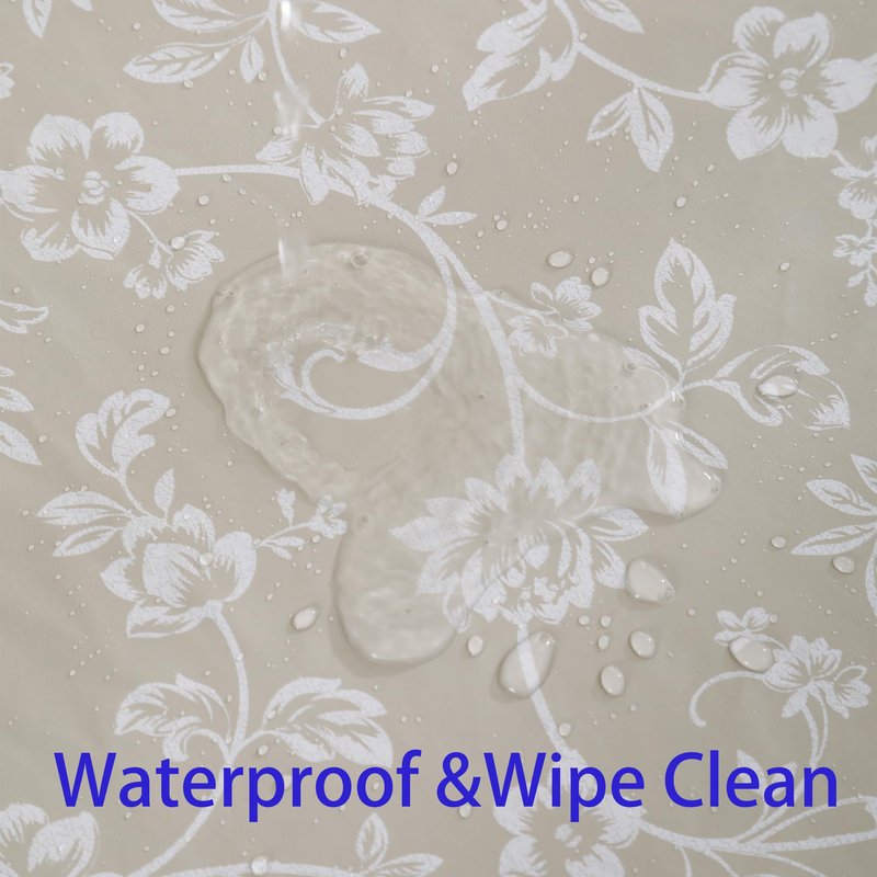 Heavy Duty Vinyl Tablecloth with Flannel Backing Waterproof Oil-Proof Plastic Table Cloth Stain-Resistant Wipeable Rectangle or Square Table Cover for Indoor and Outdoor (Red Flower,54x54 Inch)