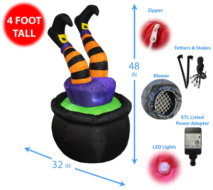 4 FT Tall Halloween Inflatable Three Pumpkins LED Lights Decor
