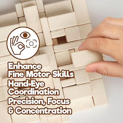 Taksa Toys Arch-Kid-Tech Ancient Mayan Pyramid Architecture STEM Building Blocks - 102-Piece Educational &amp Stackable Learning Set for Kids Indoor Architectural Kit - Montessori Toys for 7+ Years