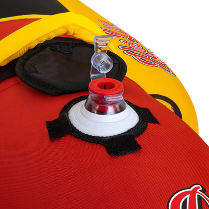 Airhead Hot Dog Towable Tube for Boating, 1 - 3 Rider Inflatable Boat Tube for Water Tubing, Full Nylon Cover, EVA Padding, Foam Padded Handles w/ Neoprene Knuckle Guard, Speed Safety Valve