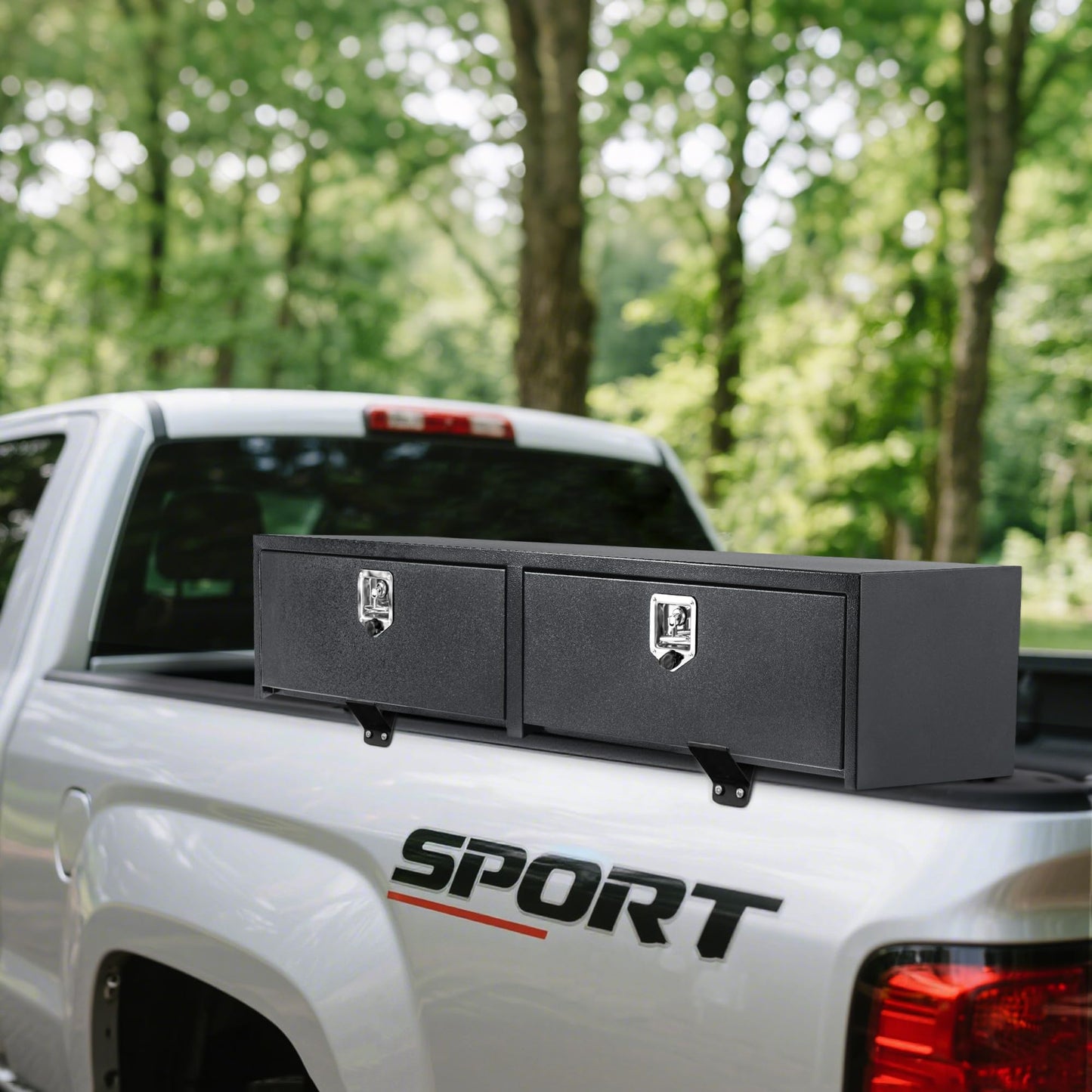 Garvee Black Steel Underbody Truck Tool Box, Truck Bed & Underbelly RV Storage Box, Locking t-Latch, Weather-Resistant, Heavy-Duty Job Box for Pickup Truck Bed, RV, Trailer, 60 in x 16 in x 13 in