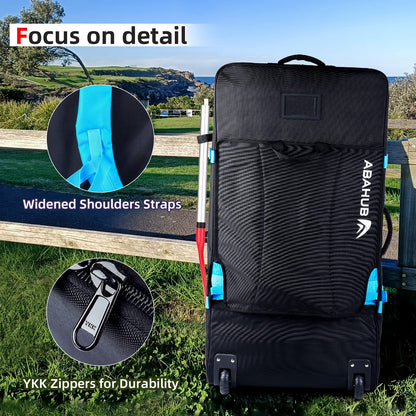 Abahub Premium iSUP Bag with Wheels, Travel Carrying Backpack for Inflatable Stand Up Paddleboards, Paddle Board Accessories(With Wheel)