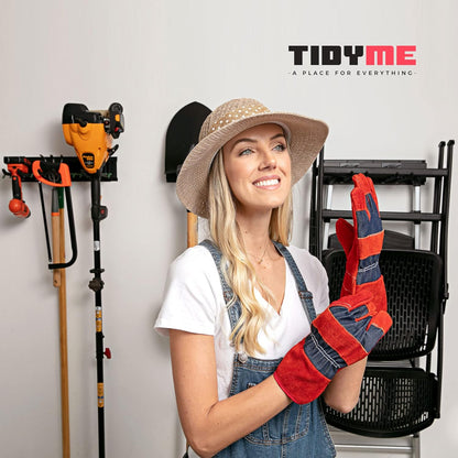 TIDYME Garage Tool Organizer - Sturdy Wall Mount Storage Rack with Adjustable Hooks | 64 Inches, 400lbs Capacity