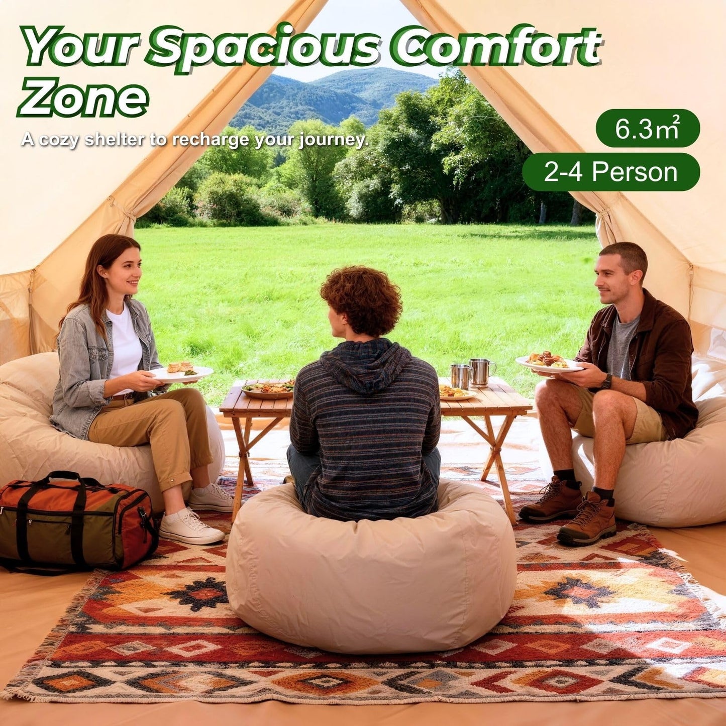 AirOutelle 4-6 Person Inflatable Air Tent - 4 Season Family Camping Tent with 3000mm Waterproof & Quick Setup Under 5 Mins, Includes Manual Pump, Storage Bag & Stakes