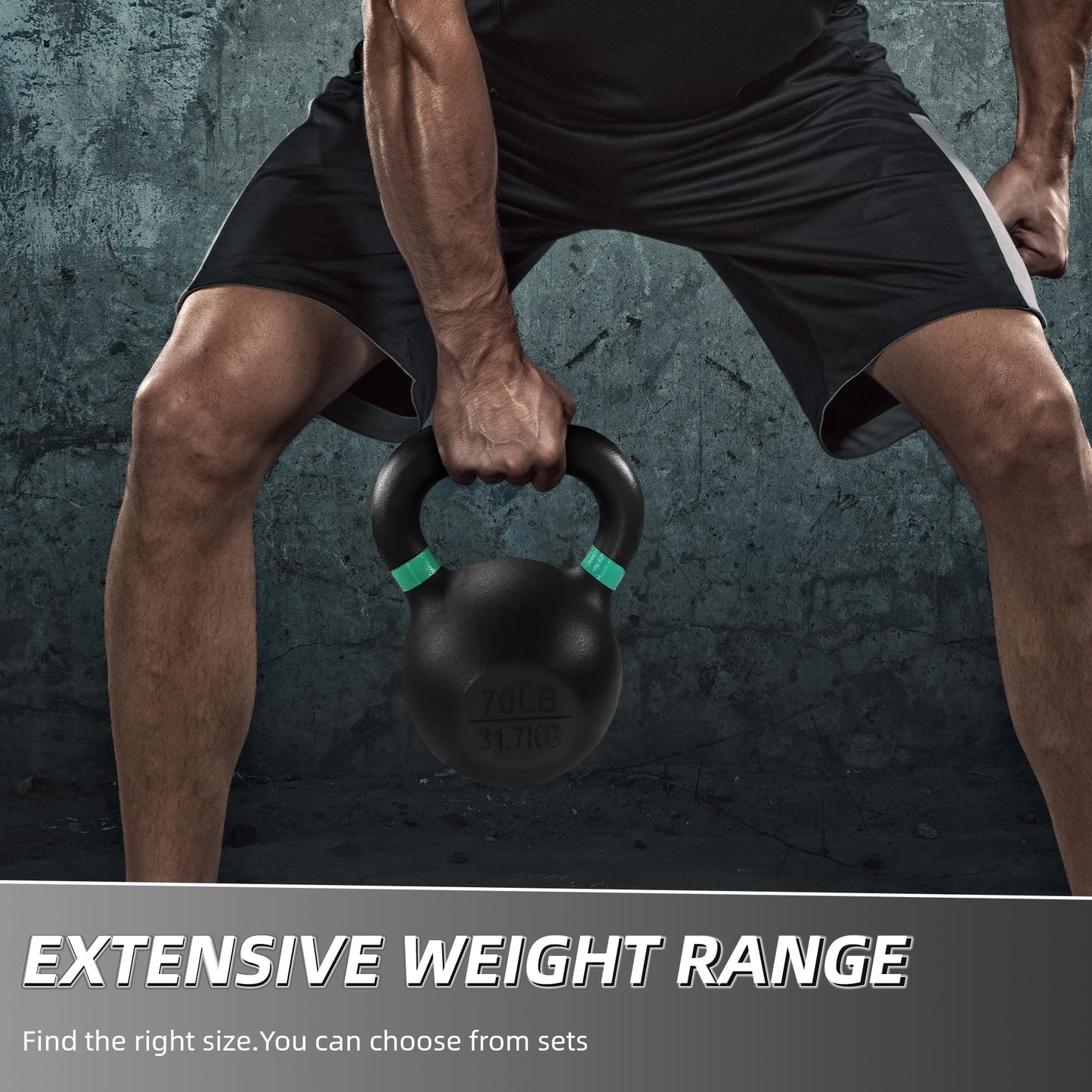 Signature Fitness All-Purpose Color Vinyl Coated Solid Cast Iron Kettlebell Weight