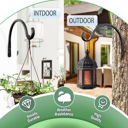Qiang Ni Hanging Plant Bracket Hooks - Rust-Resistant 5.5 Inch Wall Plant Hooks | 2 Piece Set for Outdoor Decor