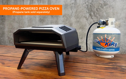 Flame King TANUR 12-inch Portable Outdoor Propane Pizza Oven Countertop for Camping, Backyard, and Tailgating, Multiple Air Vents, Piezo Auto Ignition, Non-Stick Pizza Stone