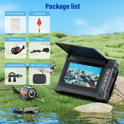 EIXAUP Underwater Fishing Camera, 7 inch HD IPS Monitor 1200TVL IP68 Wateproof Camera with 6 Pcs LED Lights + 6 Pcs IR Infrared Lights, 165°Wide Angle for Ice, Boat and Lake Fishing(100 FT/30 M)