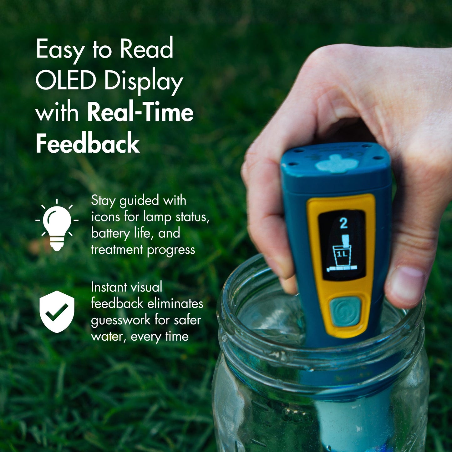 SteriPen Ultra UV Water Purifier - USB Rechargeable, High-Contrast OLED Display, Treats Up to 8,000 Liters - Hiking, Camping, Travel & Emergency Preparedness