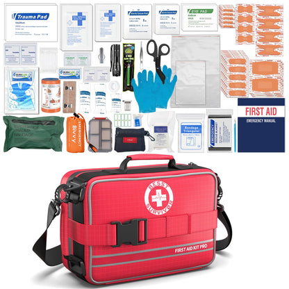 Besst Survivor Comprehensive First Aid Kits- Advanced Trauma Kits with Labeled Compartments, Large Emergencies Medical Kits for Car, Home, Camping and Outdoor Emergencies -324Piece Set