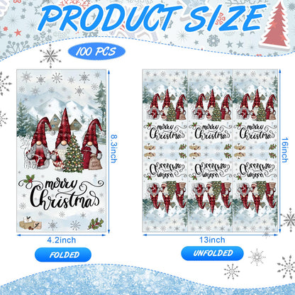 Saypacck 100 Pcs Christmas Winter Disposable Paper Guest Towels for Bathroom 2 Ply Decorative Gnome Napkins Christmas Hand Towels Xmas Napkins for Decoupage Winter Party Kitchen Dinner Table Decor