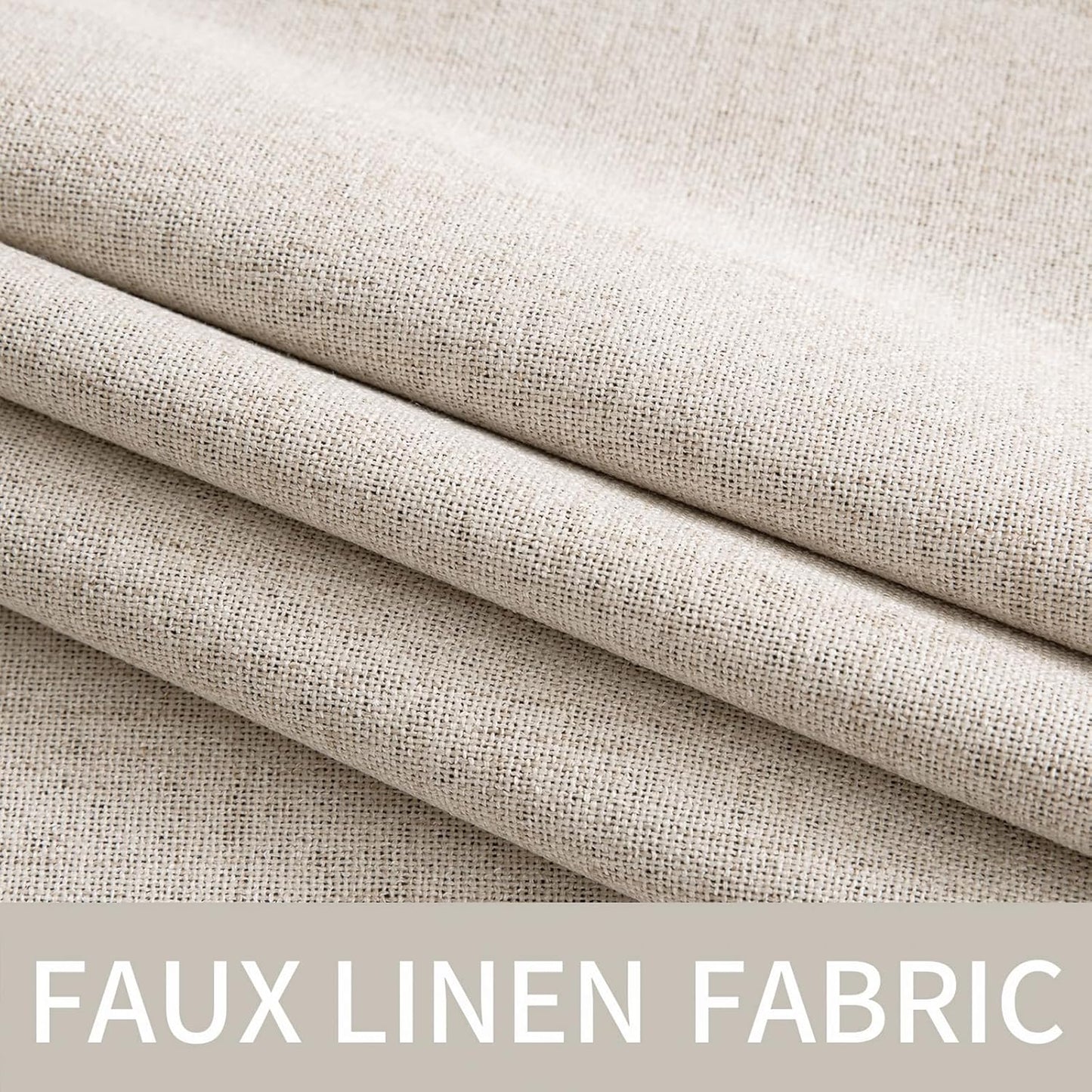 MIULEE Blackout Curtains - 100% Linen Textured Thermal Insulated Drapes | 52 x 54 Inch (2 Panels) for Luxury Bedroom & Living Room Decor