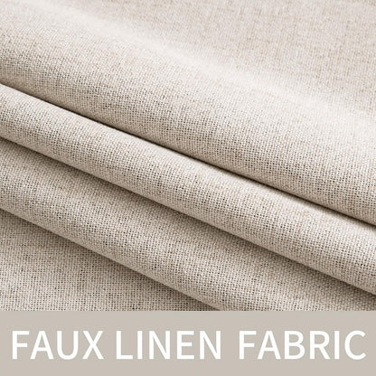 MIULEE Blackout Curtains - 100% Linen Textured Thermal Insulated Drapes | 52 x 54 Inch (2 Panels) for Luxury Bedroom & Living Room Decor