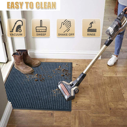 Front Door Mat,4'x8'Indoor Outdoor Door Mat,Heavy Duty Durable Welcome,Commercial Floor Mats Inside Outside Entrance, Waterproof All-Season, All-Weather Non Slip Backing Doormat for Entryway,Dark Gray