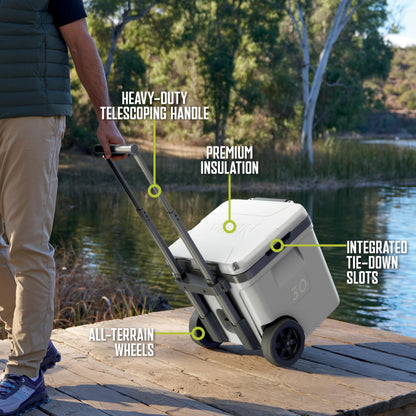 Ninja | FrostVault 30QT Cooler with Wheels | Insulated with Temp Dry Storage Drawer | Keeps Ice Cold for Days | for the Beach, Camping, Picnics & More | Spanish Moss | FB230GN1