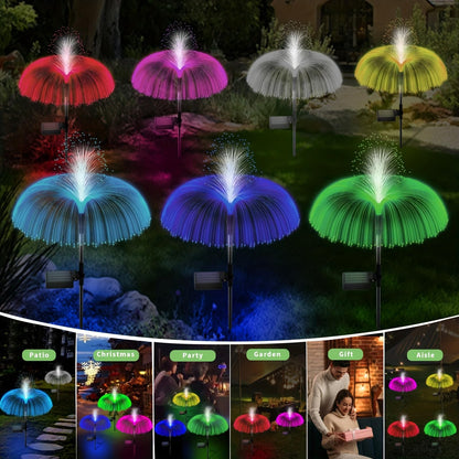 Axafnev Solar Garden Lights - 3 Pack Color Changing Jellyfish Design, Waterproof, 1 Size, Model JT00066GYUS