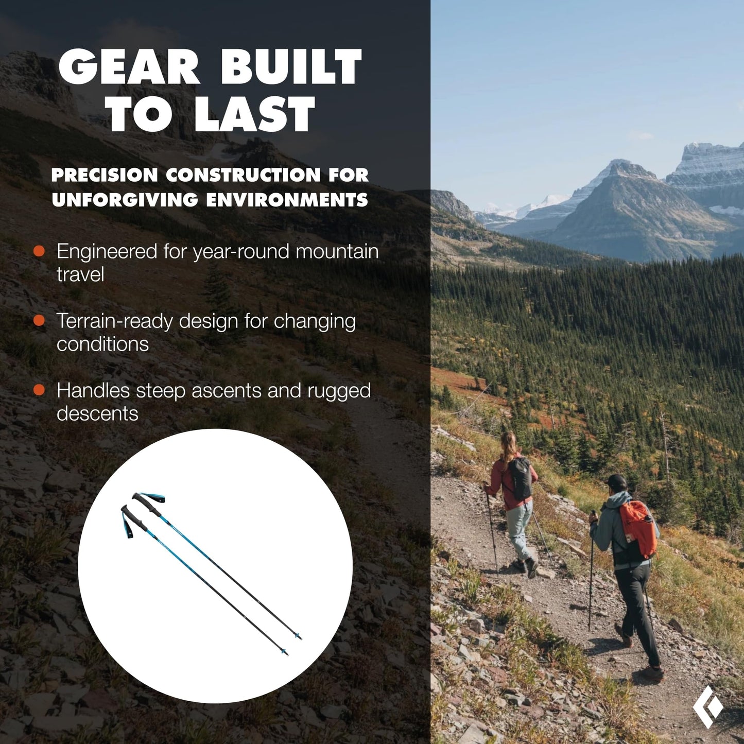 BLACK DIAMOND Distance Carbon FLZ Trekking Poles (Pair) | Ultralight Carbon Fiber | Z-Pole Folding Design | Hiking & Trail Running | Ultra Blue | 140 cm