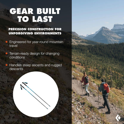 BLACK DIAMOND Distance Carbon FLZ Trekking Poles (Pair) | Ultralight Carbon Fiber | Z-Pole Folding Design | Hiking & Trail Running | Ultra Blue | 140 cm
