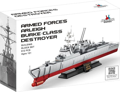 Apostrophe Games Navy Destroyer Building Block Set – 612 Pieces - Building Block Set for Kids and Adults - Compatible with All Building Bricks