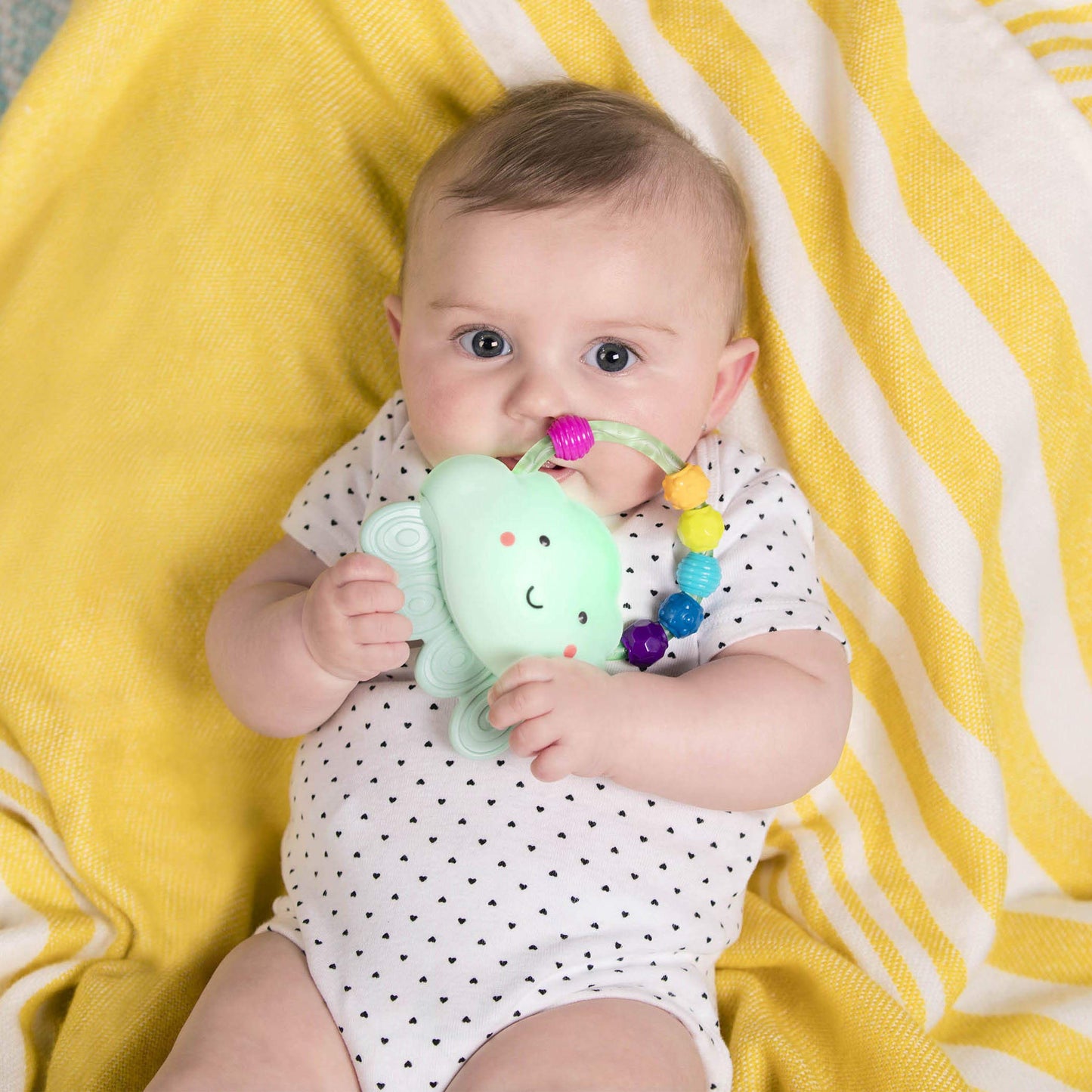 B. toys – Baby Light – Up Cloud Rattle – Rain – Glow Squeeze – Sensory Development & Comfort - Teething Rattle Toys for Babies 3+ Years Months