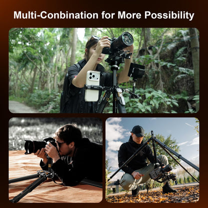 COMAN T1S Snap Open Carbon Fiber Tripod, Professional Tripod for Camera with Ball Bowl Head, 65'' Video Tripod with Quick Release Center Column, Max Load 20kg / 44lb