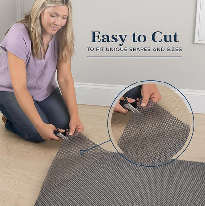 Veken Rug Gripper Pad - Non-Slip 2x4 Ft Area Rug Pad for Hardwood & Tile Floors - Thick Dark Grey Anti-Skid Mat