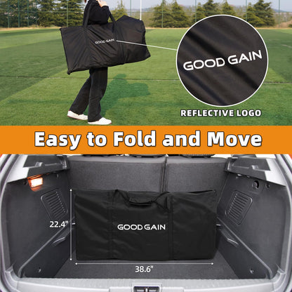 G GOOD GAIN Portable Soccer Bench - Team Bench Soccer 6 Seats with Bag, Sideline Folding Bench, Folded Chair Seating 6 for Football Camp Outdoor Sport Events, Team Chairs for Adults, Black