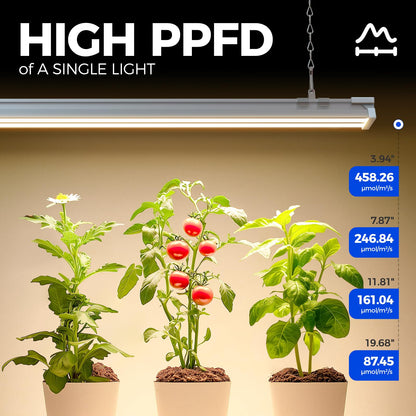 Barrina TX-S60 Grow Light, 60W, Full Spectrum, 4FT, Aluminium, 3000K+6500K+660nm, Linkable, Indoor/Greenhouse,