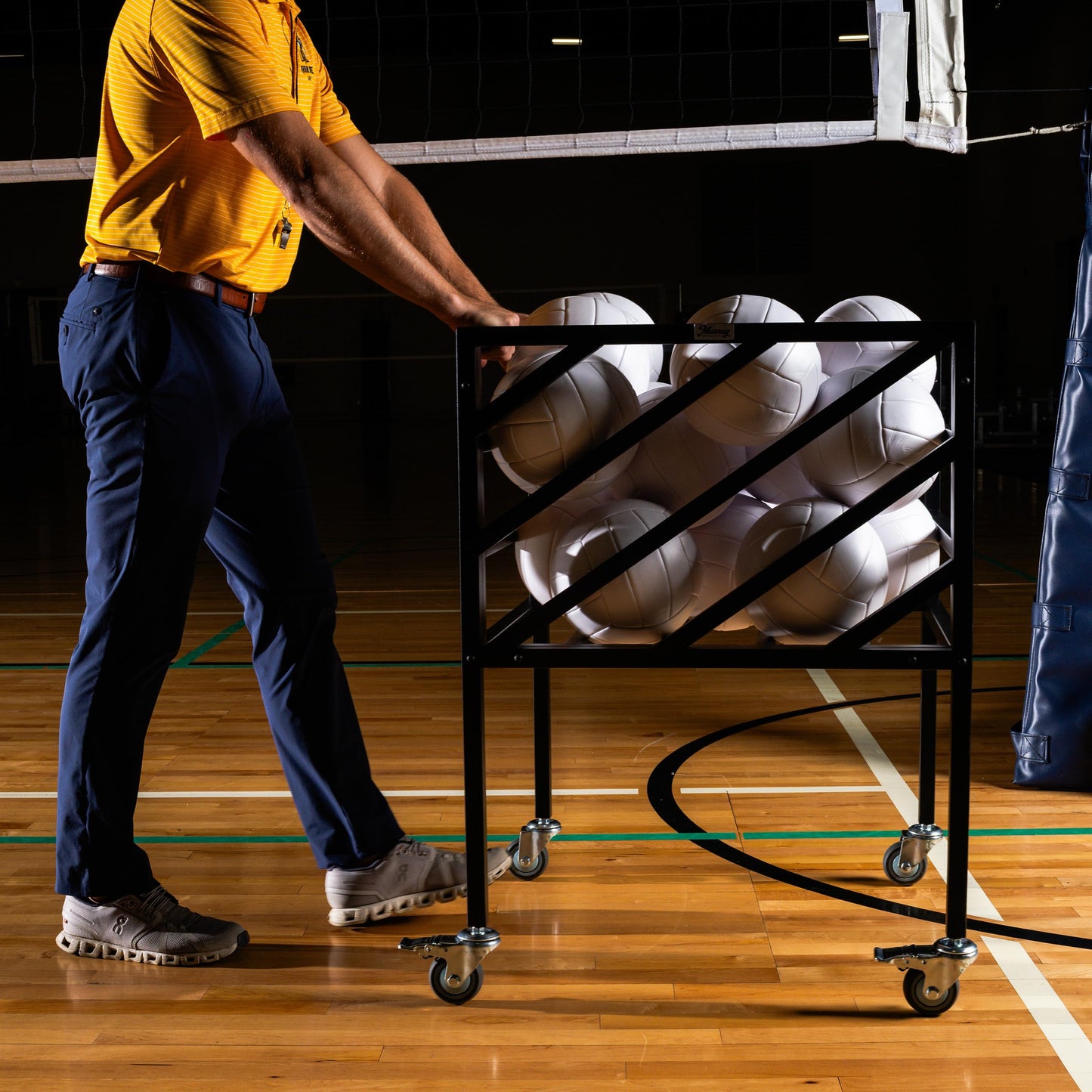 Murray Sporting Goods Premium Portable Volleyball Cart | Black Volleyball Metal Storage Cart with Wheels